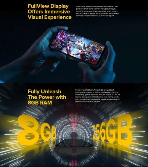 Ulefone Armor 11 5G Rugged Phone,8GB RAM 256GB storage