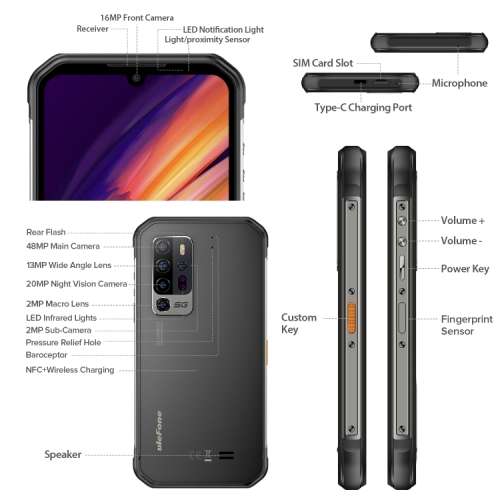 Ulefone Armor 11 5G Rugged Phone,8GB RAM 256GB storage