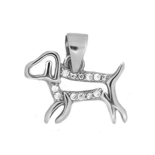 Sterling silver dog pendant