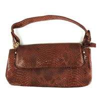 Toffee faux snake shoulder bag