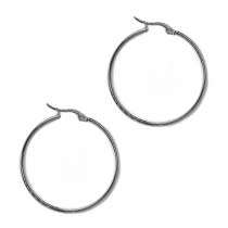 Gorgeous 925 silver 40mm x 2mm hoops