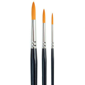 Dala Golden Taklon Round Brush (Series 756): Size 4/0 - Pack of 12