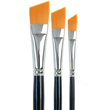 Dala Angular Golden Taklon Long Handle Brush (Series 758): Size 6 - Pack of 6