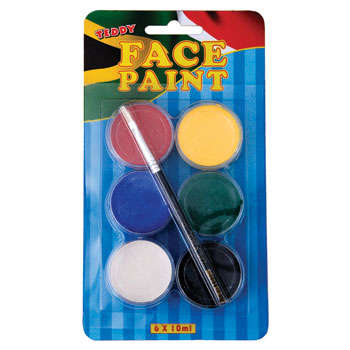 Dala Teddy Face Paint Kit SA Flag - 6 x 10ml Kit plus Brush