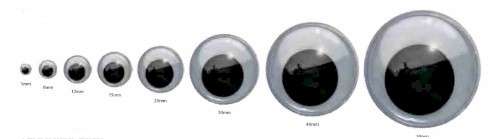 Dala Googly Eyes - Black & White - Pack of assorted Large sizes