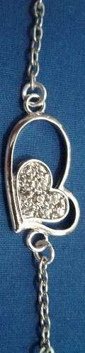 KUTULA Barefoot Sandals - Silver Chain & Heart - (1 x PAIR) size 5-6