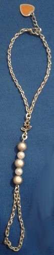 KUTULA Hand Bracelets - Silver Chain, Pearls, Miracle Beads & Leaf Connectors - M