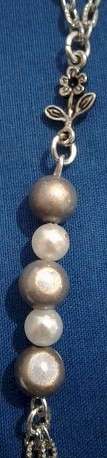 KUTULA Hand Bracelets - Silver Chain, Pearls, Miracle Beads & Leaf Connectors - M