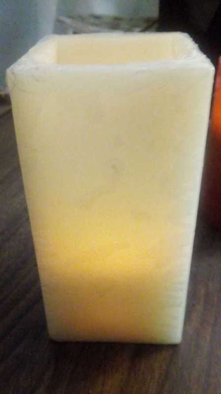 Flameless Candles - Wax Candles with LED light - Ivory Square shape