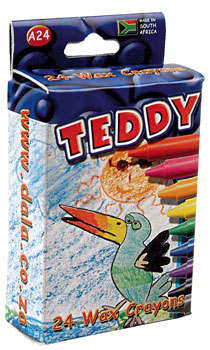 Teddy Standard Wax Crayons  - Box of 12