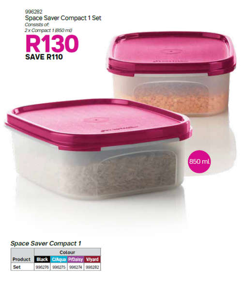 Tupperware 2 x Vent Smart 375 ML
