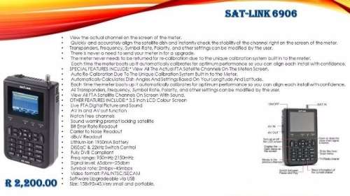 Sat-Link WS6906 3.5" LCD Digital Signal Satellite Meter DVB-S