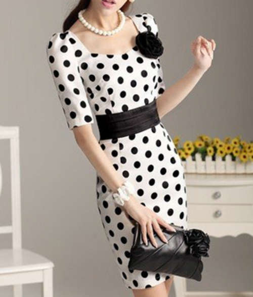 White Polka Dot Dress