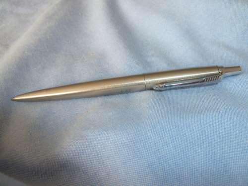 Parker Pen, Brushed Stainless Steel with Refil (in Good Working)