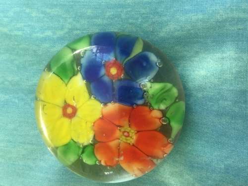 Antique multi-Flora Paper Weight