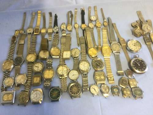 Jeweled Mechanical wrist Watches (x54), needing TLC, ideal for Parts, Glass, straps..etc [JOB LOT]