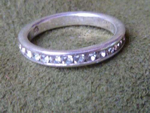 Silver Ring with Zircon all way around  STUNNING