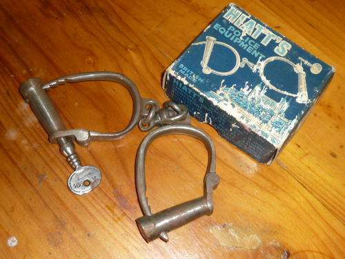 Vintage Bobby Police Handcuff's, still in Original Box (circa - 1950's)