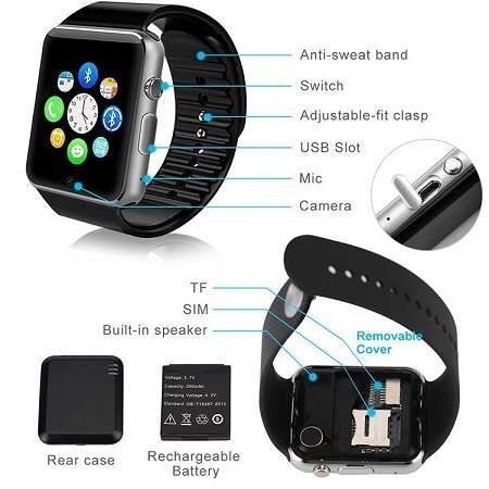 A1 ANDROID SMART WATCH - BLUETOOTH AND SIM CARD COMPATIBLE