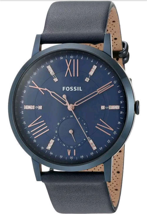 Fossil Ladies Gazer Multifunction Blue Leather Watch ES4109