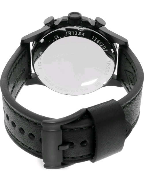 Fossil Men's JR1354 Stainless Steel Chronograph Watch Black Leather