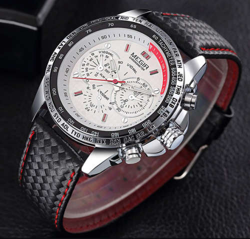 Megir Men's Watch PU Leather