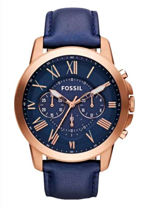 Fossil Men's Grant Leather Chronograph Watch FS4835