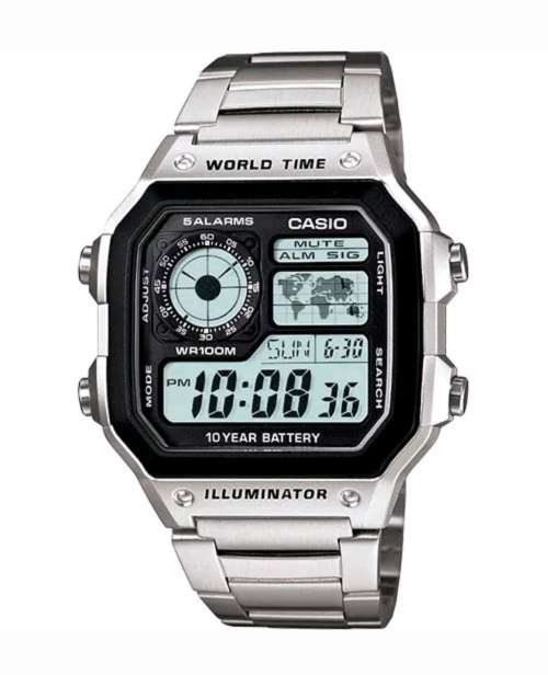 Casio "Royale" AE1200WHD-1AV, Digital Watch - World time - LAST ONE