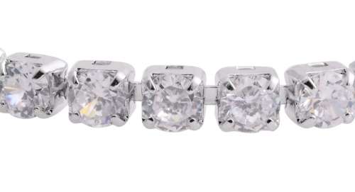 *STUNNING* Simulated Diamond Silver-tone Stud Earrings and Tennis Bracelet (7.00 In) TGW 14