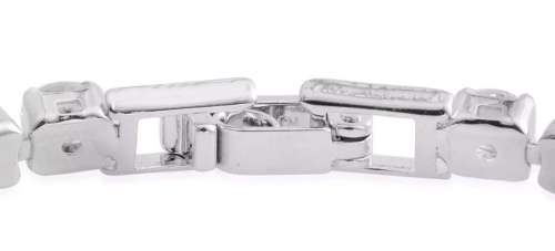 *STUNNING* Simulated Diamond Silver-tone Stud Earrings and Tennis Bracelet (7.00 In) TGW 14