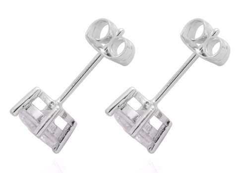 *STUNNING* Simulated Diamond Silver-tone Stud Earrings and Tennis Bracelet (7.00 In) TGW 14
