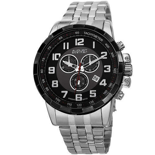 **BRAND NEW** EXCLUSIVE "AUGUST STEINER" AS8118BK SWISS CHRONOGRAPH #FORHIM