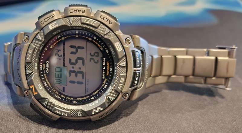 Casio Mens PRG-240T-7DR Protrek Titanium Triple Sensor Extreme Outdoor Watch
