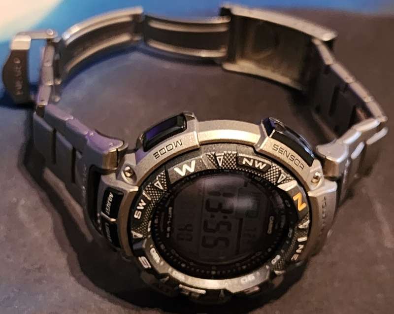Casio Mens PRG-240T-7DR Protrek Titanium Triple Sensor Extreme Outdoor Watch