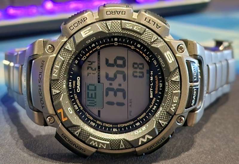 Casio Mens PRG-240T-7DR Protrek Titanium Triple Sensor Extreme Outdoor Watch