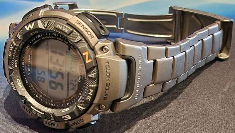 Casio Mens PRG-240T-7DR Protrek Titanium Triple Sensor Extreme Outdoor Watch