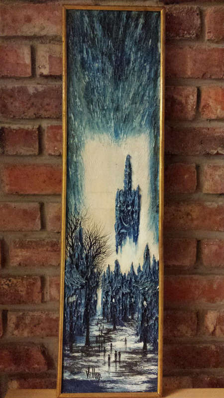 Villon Village Castle Heavy Textured Oil Painting Possible Replica