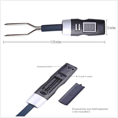 Digital Thermometer Cooking Fork Instant Read Fork for Kitchen, Grilling, Smoker, Barbecue