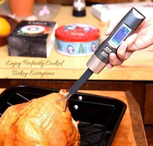 Digital Thermometer Cooking Fork Instant Read Fork for Kitchen, Grilling, Smoker, Barbecue