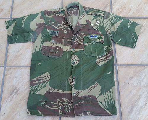 Rhodesian SAS Shirt with SAS wings on chest and Sergeant Stripes