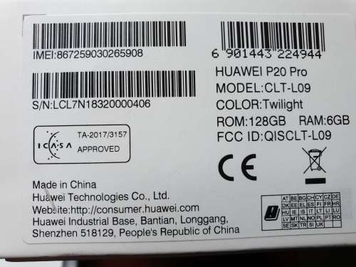 HUAWEI P20 PRO "AS NEW" 128GB..MAGNIFICENT..6GB RAM...+++