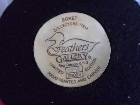 FEATHERS OF KNYSNA EGRET - LIMITED EDITION 1598/2000
