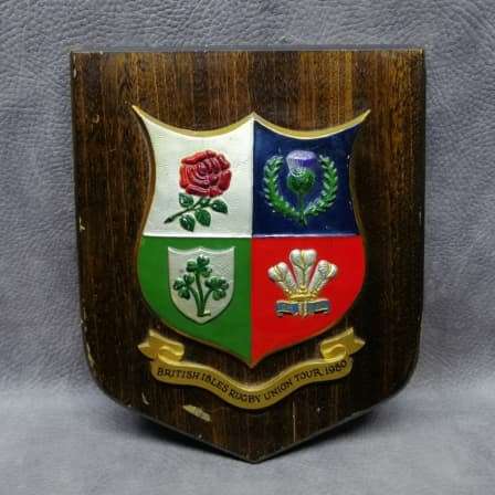 BRITISH LIONS RUGBY PLAQUE - 1980 TOUR MEMORABILIA - INCLUDES TICKET STUB