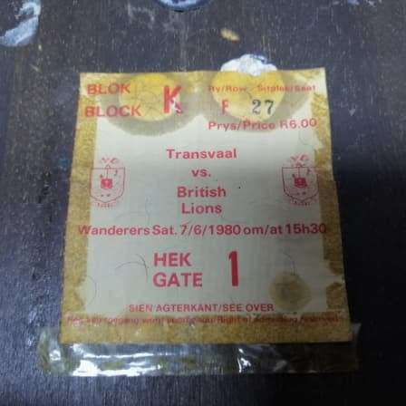 BRITISH LIONS RUGBY PLAQUE - 1980 TOUR MEMORABILIA - INCLUDES TICKET STUB