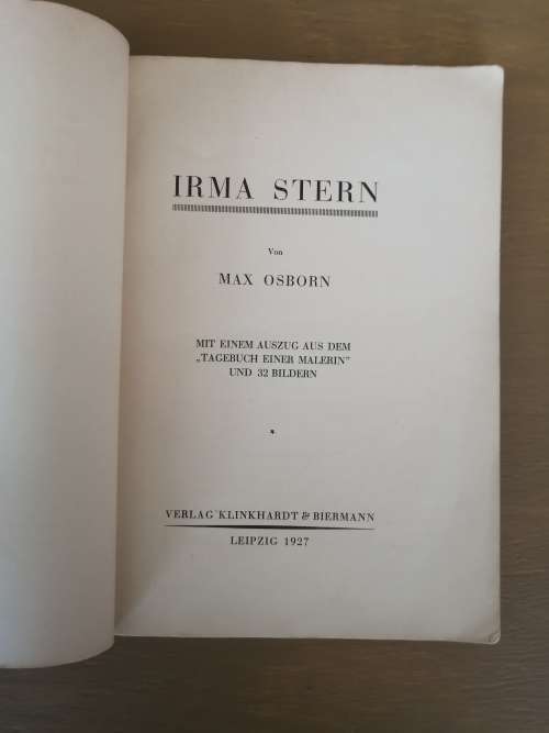 Irma Stern, by Max Osborn, very rare
