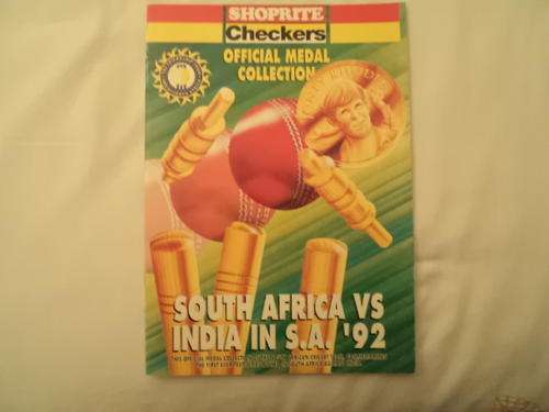 Shoprite/ Checkers Official Medal Collection: South Africa vs India in S.A. 1992