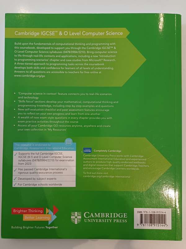Cambridge IGCSE Computer Science Coursebook - 2nd Ed.