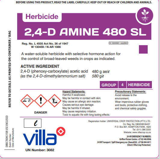 2,4-D AMINE 480 SL 5L