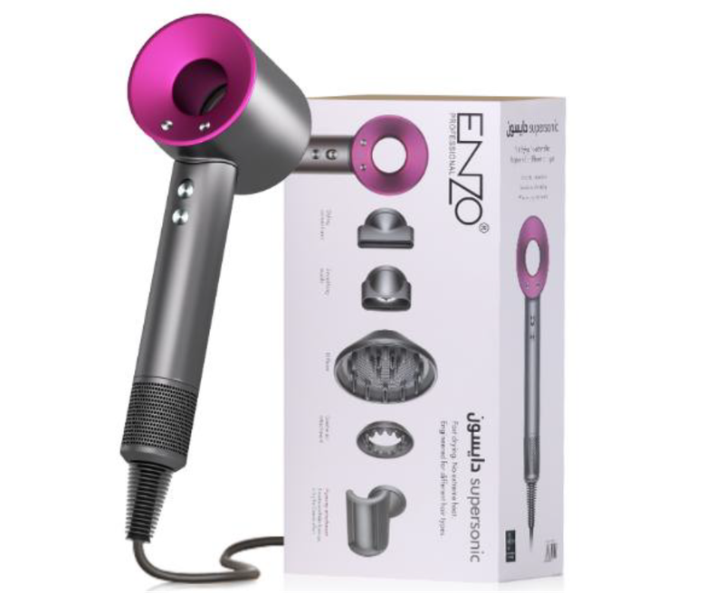 ENZO Professional Supersonic Hair Dryer with 5 Styling Attachments DY 888