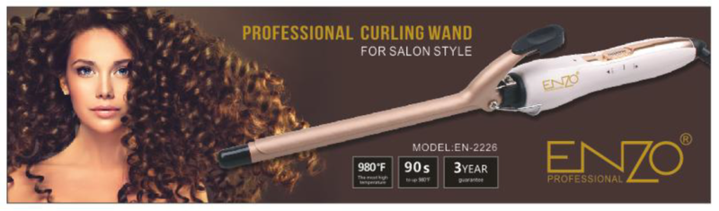 ENZO High Quality LED Display Barrel Hair Curling Iron Professional EN 2226
